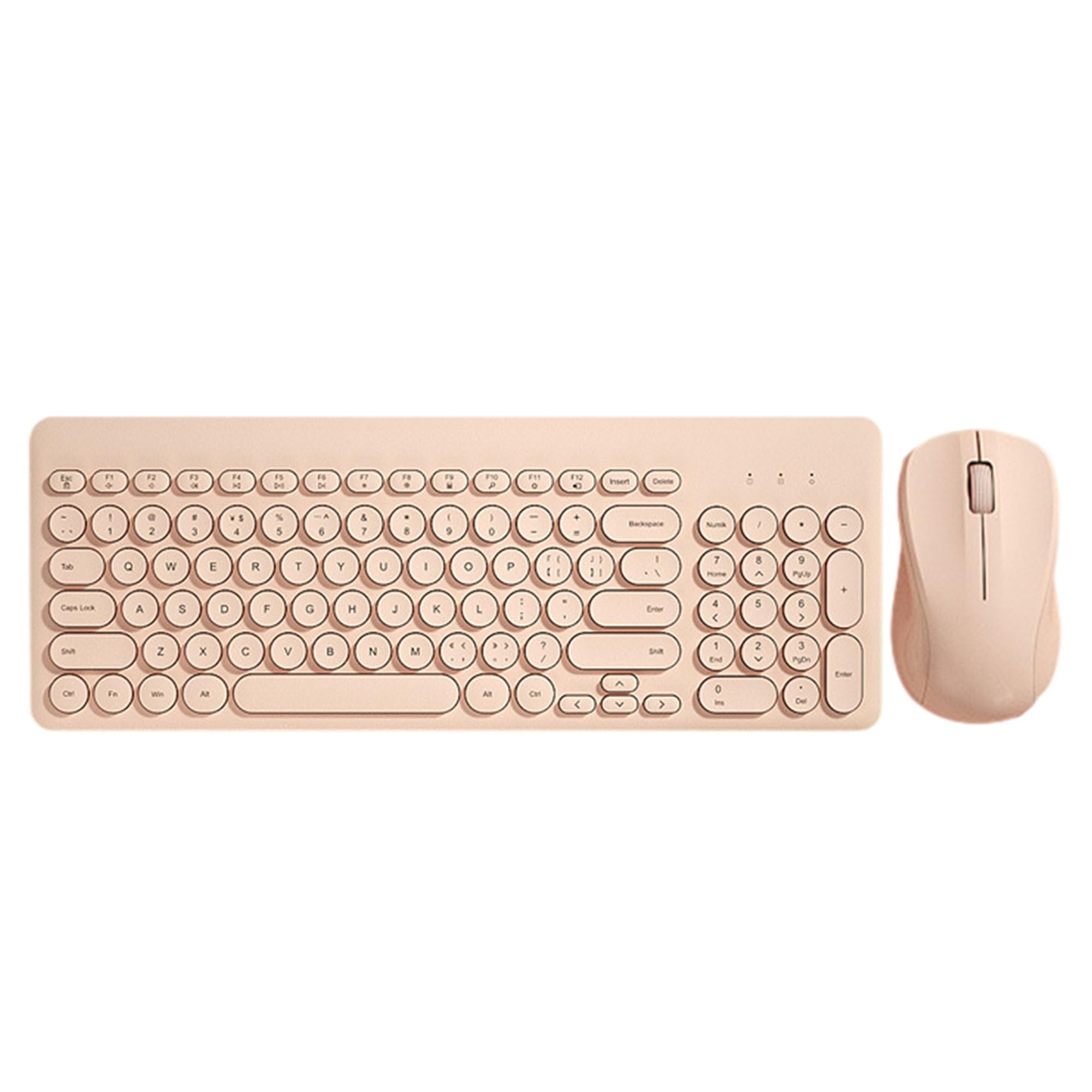 

BRIMFORD Wireless Keyboard and Mouse Wireless with Wireless Compatible with Windows and Round English Wireless 96 Numeric Keypad Included and Mouse