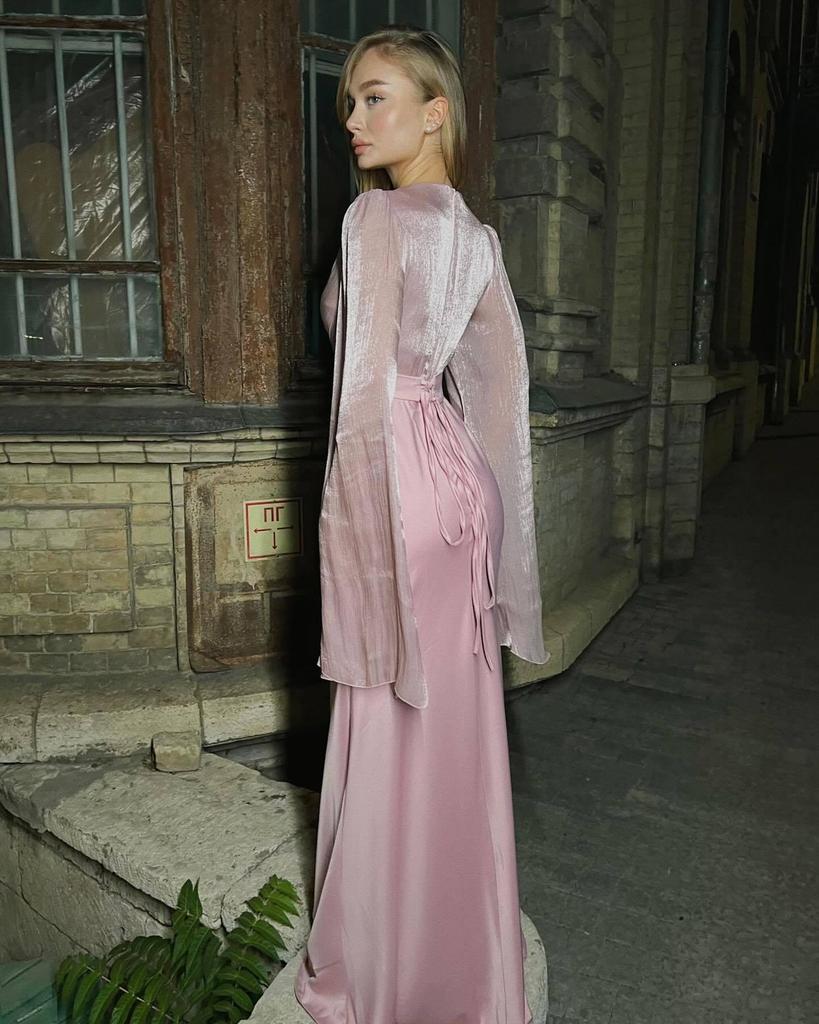 2025 Herbst Luxus Schlankheits Abendkleid mit Fledermausärmeln für Damen