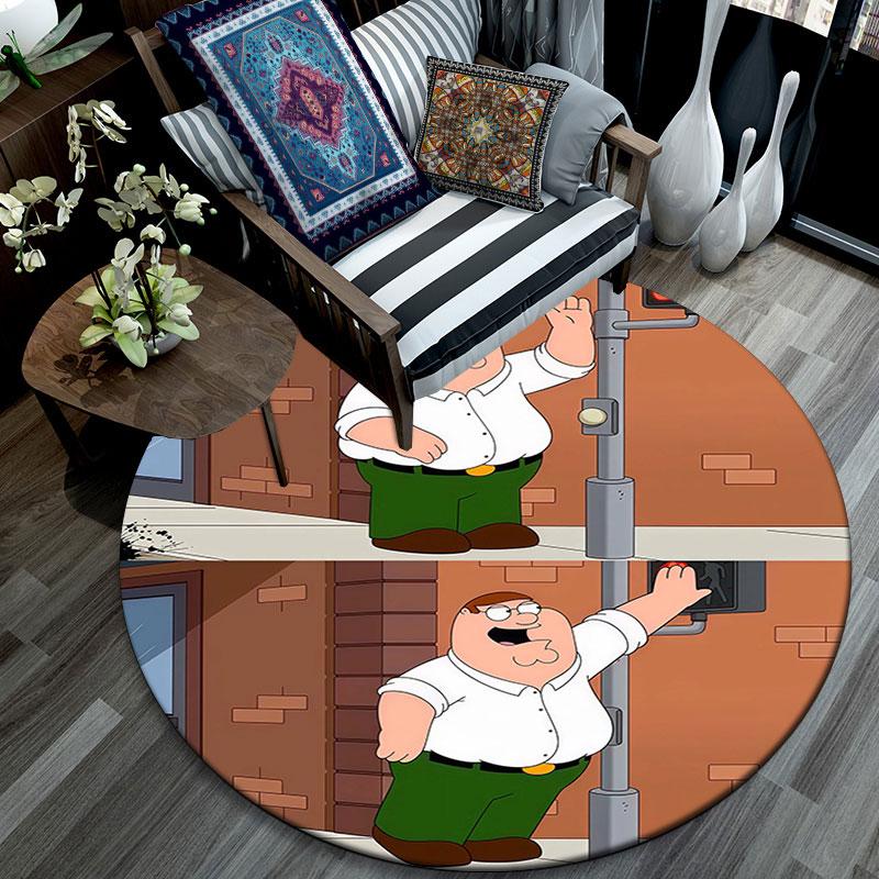 Peter Griffin Pattern Round rug,Carpet Rug for Living Room Bedroom Playroom ,Non-slip Floor Mat,Holiday Gifts and Birthday Gifts.