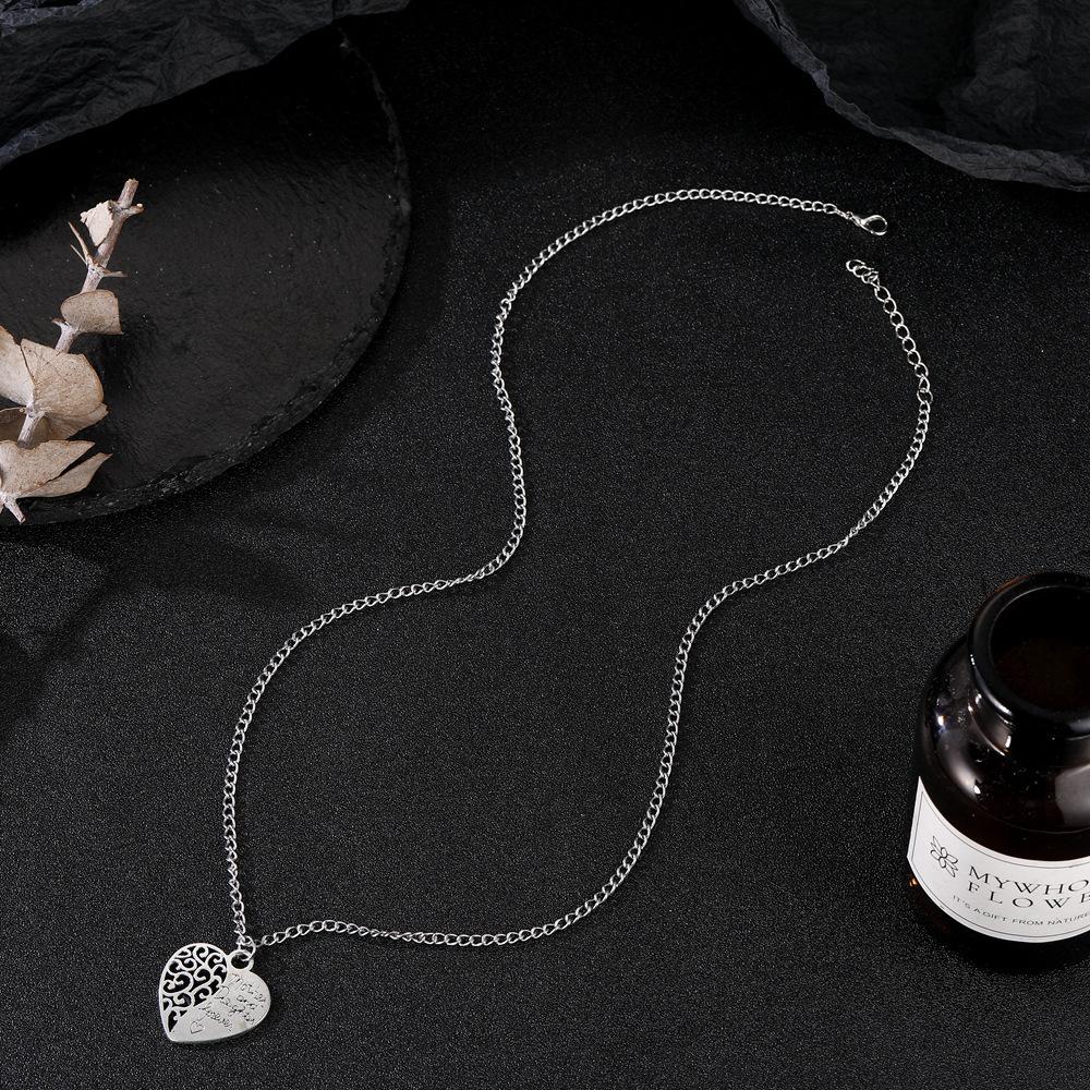 English Lettering Mother & Duaghter Mother And Daughter Love Hollow Necklace Necklace