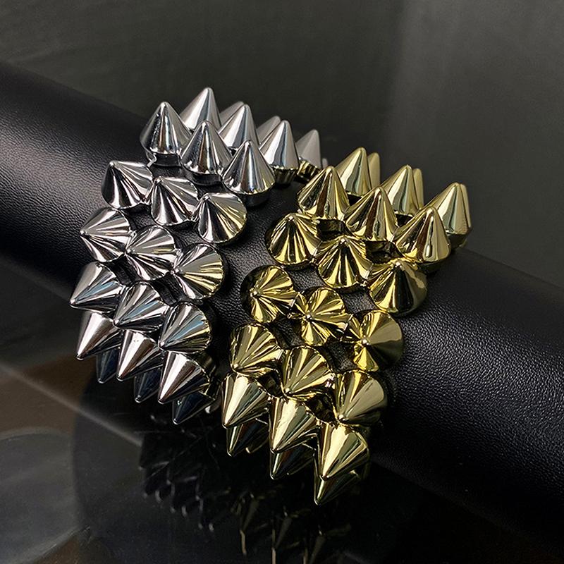 Y2K Jewelry Triple Layer Stud Spiked Bracelet Punk Grunge Cool Fashion Bracelets For Women Goth Accessoriess