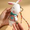 Cute Cartoon Animal Plush Keychain Rabbit Bear Fabric Pendant Fashion Keyring Unique Soft Toy For Backpack Decoration