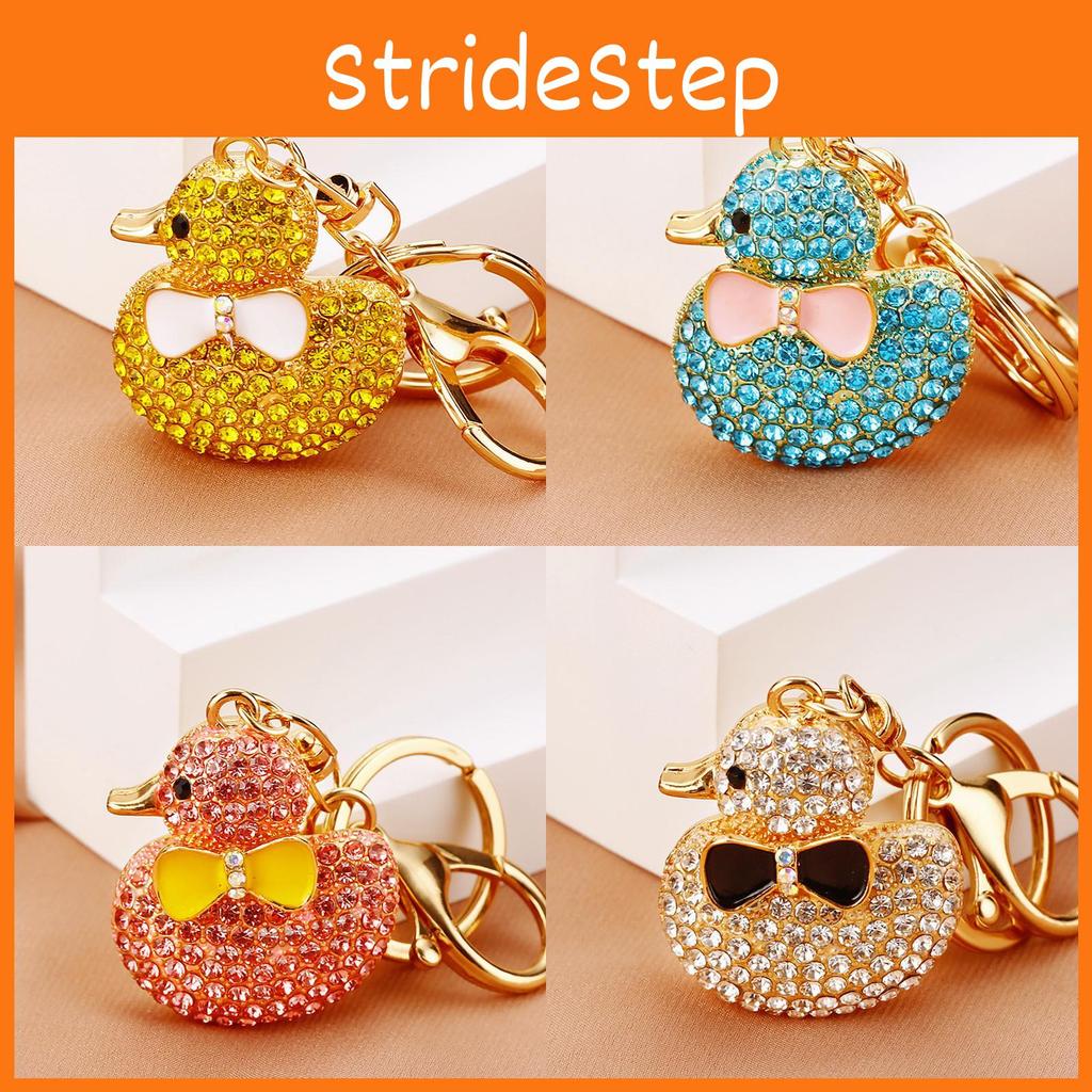 Charming Full Diamond Yellow Duck Keychain Cute Gift For Birthdays And Celebrations
