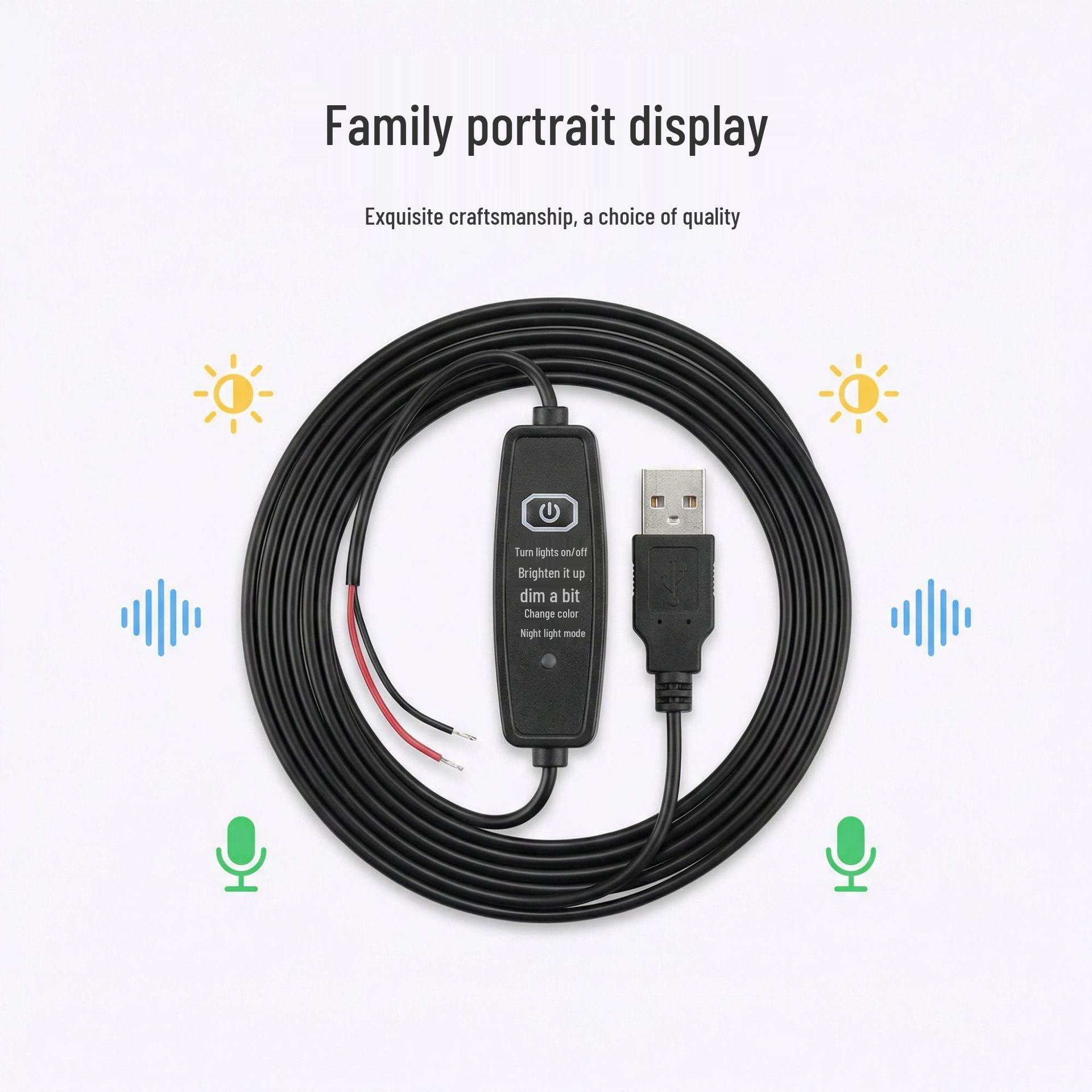 

USB Voice-Control LED Lamp with Dimming and Color Adjustment