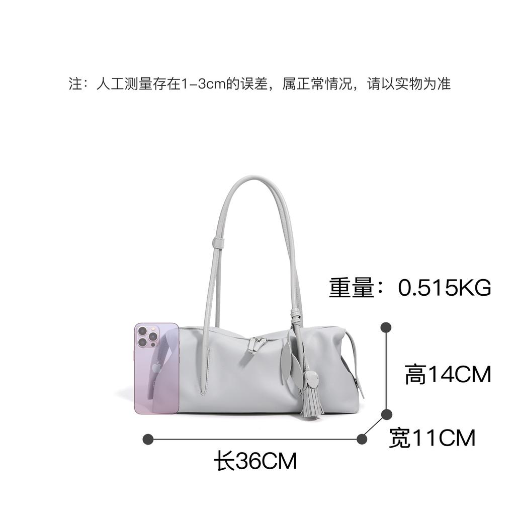 2026 casual niche bag feeling commuter leather portable shoulder underarm pillow bag