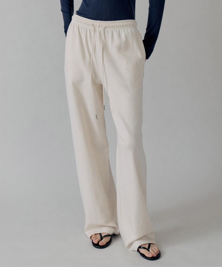 STEP AROUND Cottage Relax Fit Wide Banding Pants_Ivory