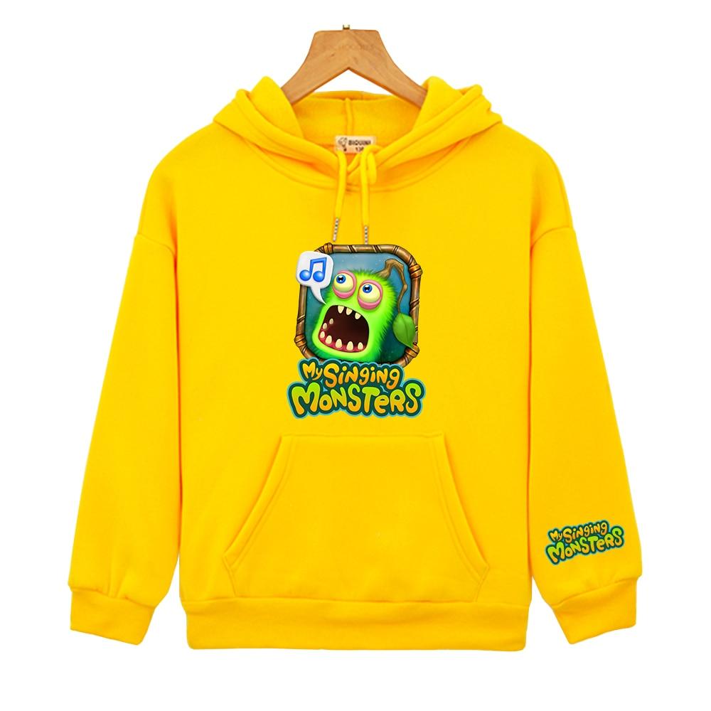 My Singing Monsters Joc de desene animate Hanorace verde cu imprimare grafică pentru copii Hanorace cu glugă fleece băieți/fete Pulovere hanorace pentru băieți hanorace fete