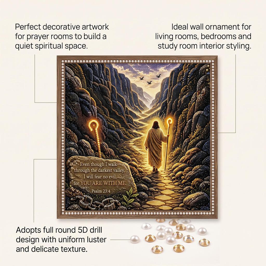 Faith Garden Pearl Art Collection-Jesus Rowing through the Glen Painting Religious Theme Decoration Other Toys