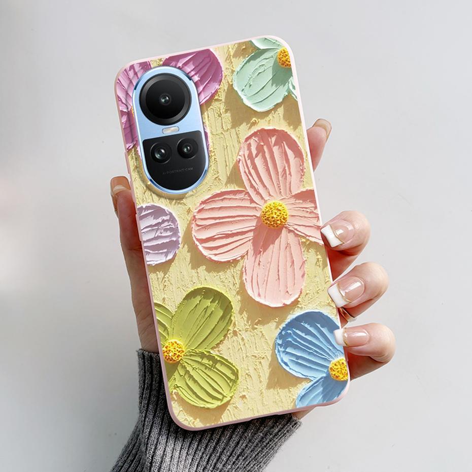 For OPPO Reno 10 5G CPH2531 Case Stylish Pattern Soft Silicone Phone Cases for Oppo Reno10 Pro Global 2023 CPH2525 Back Cover