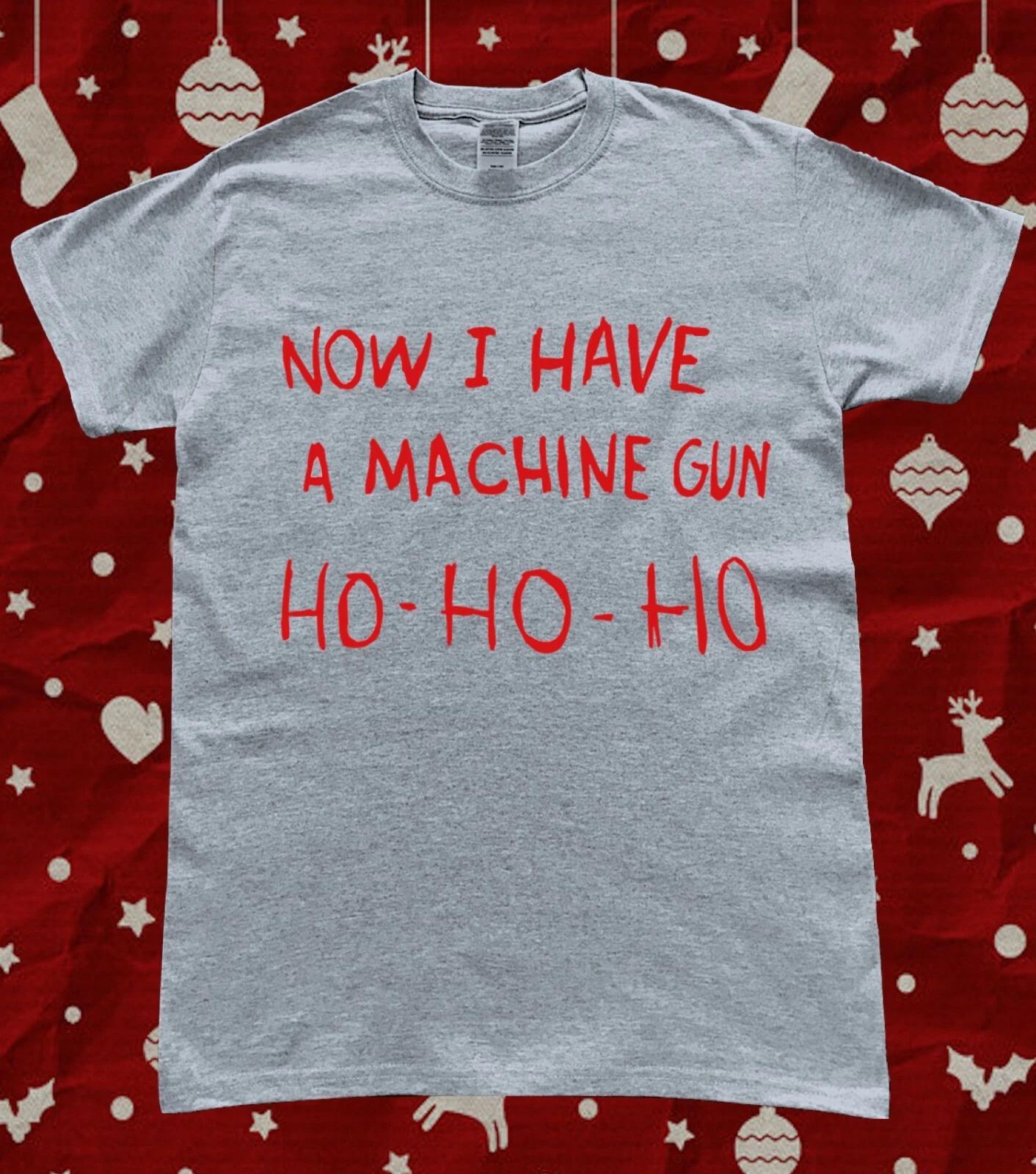 Christmas Die Hard Machine Gun Ho Ho Ho T-Shirt 3XL