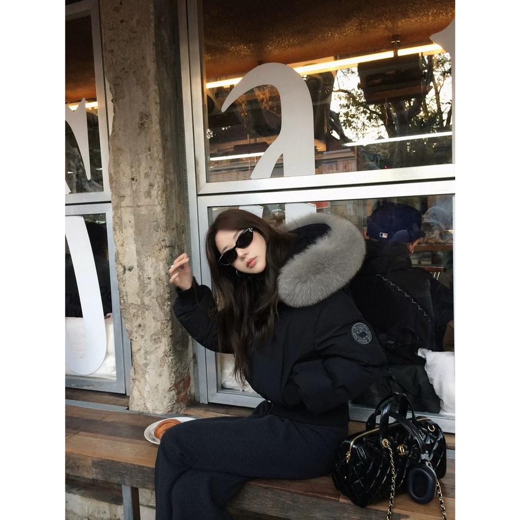 Winter new fur collar hooded cotton-padded coat thickened short cotton-padded coat women's coat