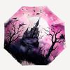 1pc Haunted Castle Automatic Folding Umbrella Compact Lightweight Travel Umbrella with 8-Rib Sturdy Frame, Windproof & Self034