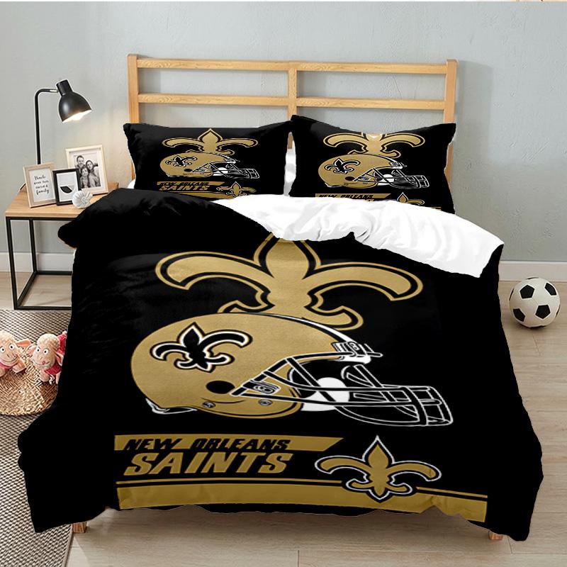 New Orleans Helmet 3pcs Bedding Set,Including 1pc Duvet Cover And 2pcs Pillowcases Perfect Gift for Christmas,Ideal for Bedroom, Dormitory
