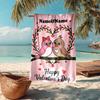 Custom Name Ultra-Soft Beach Towel with Love Theme,Ideal for Pool - Camping, Diving - Perfect Travel Essential, Vibrant Beach Towel.
