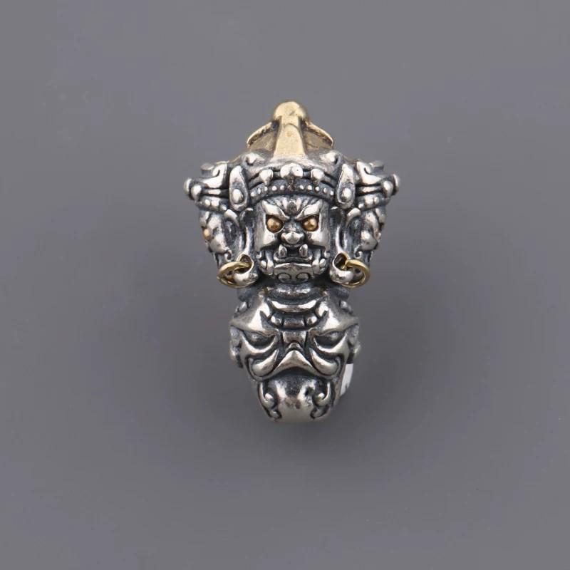 Guochao Black Dakini Vajra Pestle Buddha Head 108 Bead Bracelet