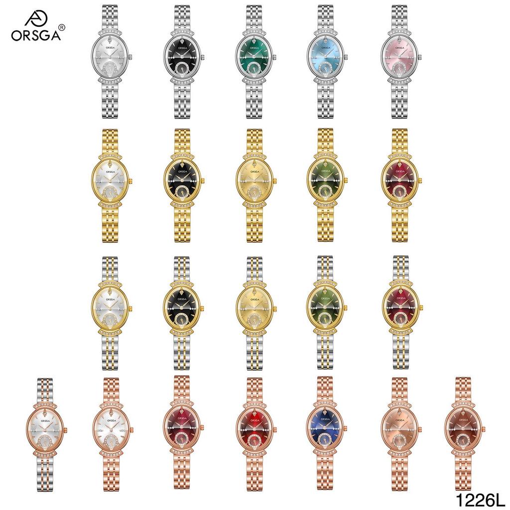 ORSGA Women's Oval Diamond-set Fashion Watch with Prismatic Mirror and Quartz Movement