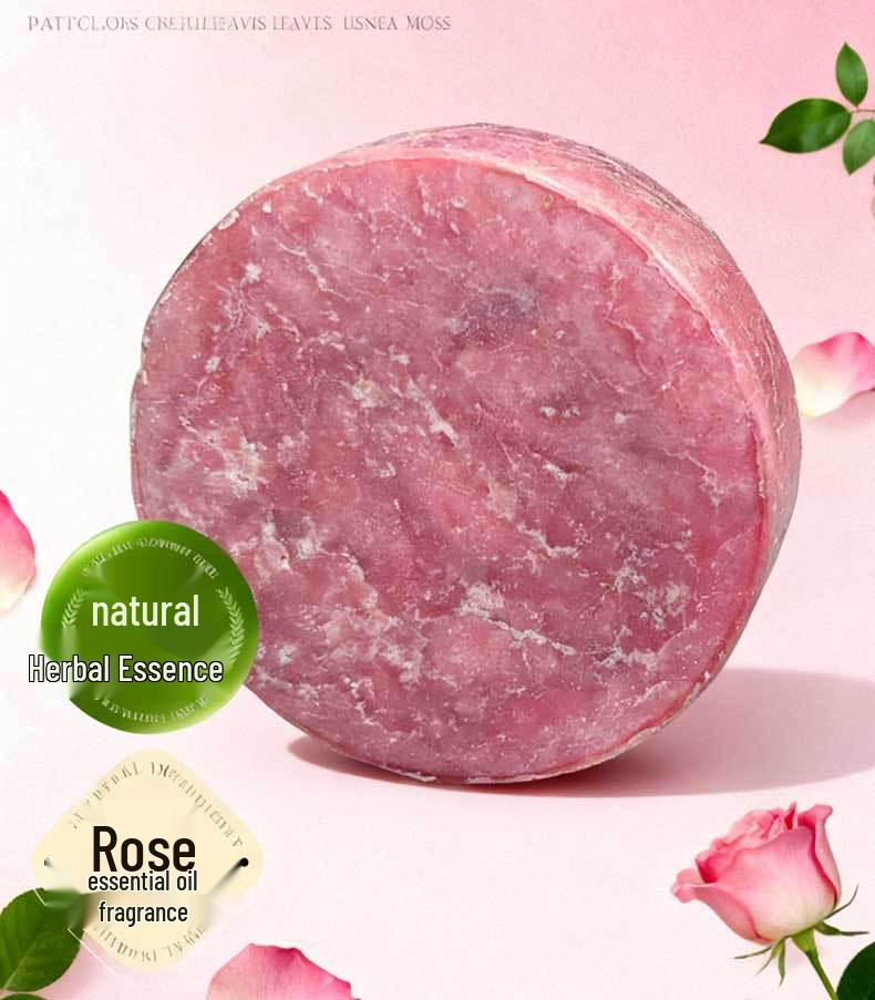 Cedarwood & Rose Essential Oil Shampoo Bar - Deep Cleansing Handmade Soap with Camellia & Soapberry Herbs