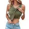 Women's Round Neck Slim Fit Cropped Tank Top Built In Bra Cotton Polyester Medium Stretch Solid Color Summer Streetwear Sleeveless Top