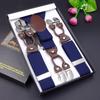 Men's Six-Clip Jacquard Wide Suspenders with Printed Webbing