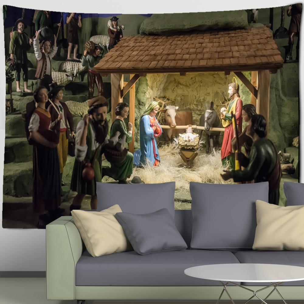 Kamel gedruckt Polyester Wandteppich Wandbehang Weihnachtsmuster psychedelische Hexerei Wohnzimmer Home Decor