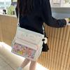 Large Capacity Shoulder Bag Student Book Bag Color Block Crossbody Bag