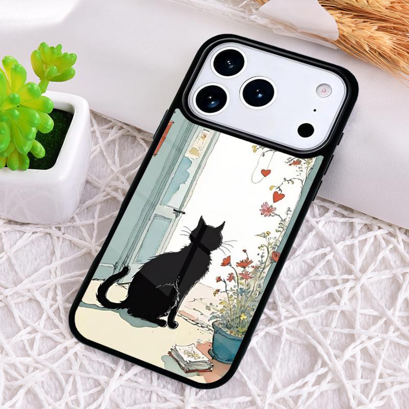 Cartoon Cat Kitten Phone Case for iPhone 17 Air 16 15 11 12 14 13 Pro Max Shockproof Cover