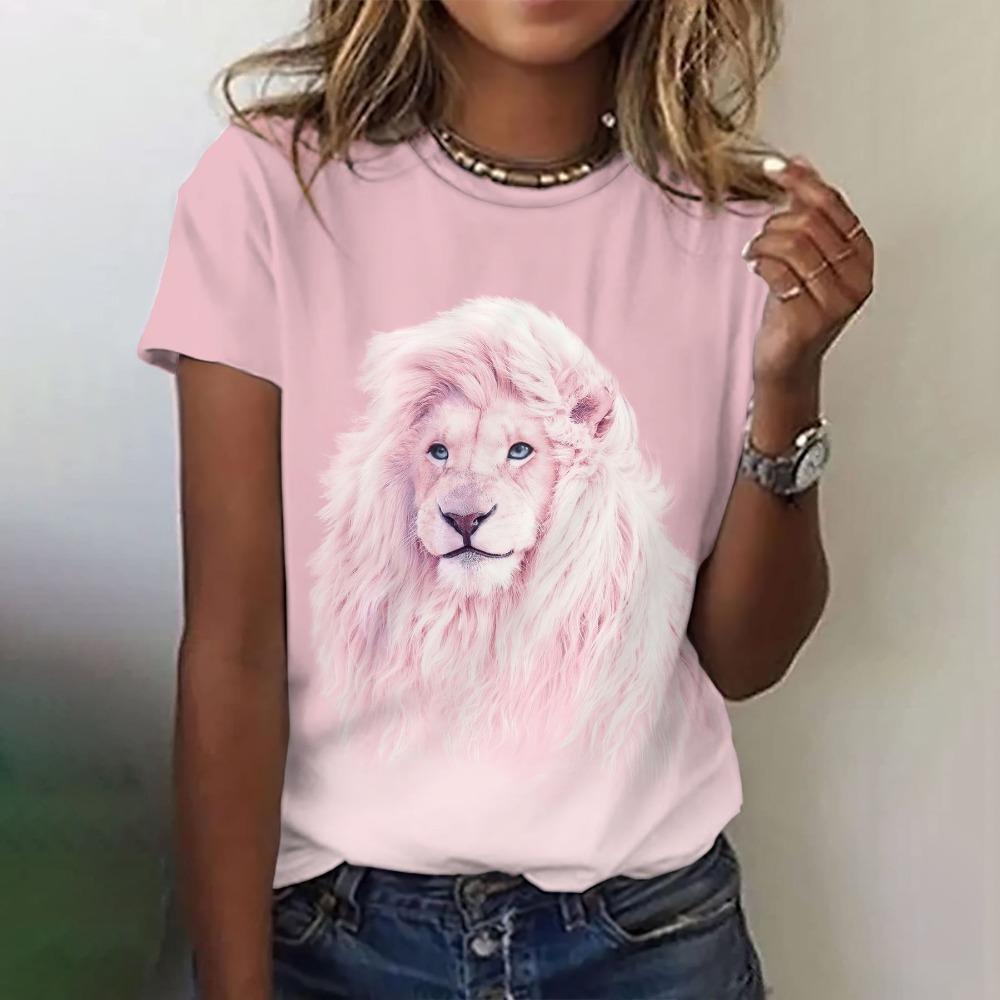 Funny Dog Pattern T-Shirt For Women Cute Animal 3d Printed T Shirts Summer Fashion Oversized Tees Short Sleeves Round Neck Tops