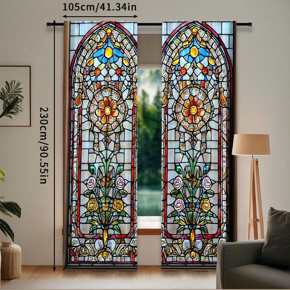 European Chic Gothic Floral Curtains Colorful Suitable Bedroom Bathroom Living Room Dining Study Set Of 2 Made Polyester Great Decor