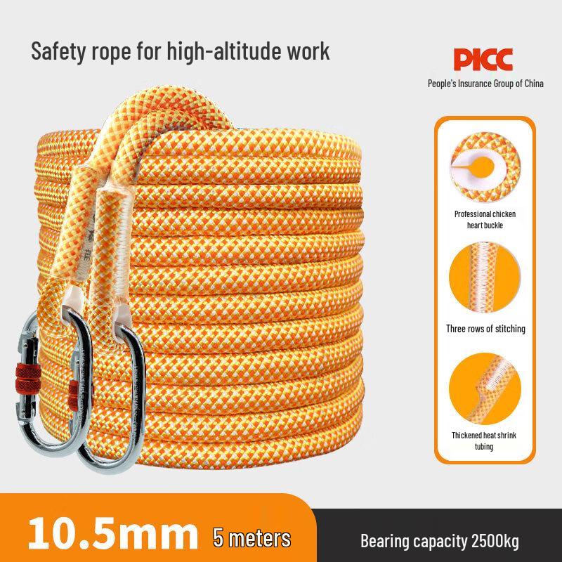 Outdoor High-Altitude Safety & Climbing Rope with Hook