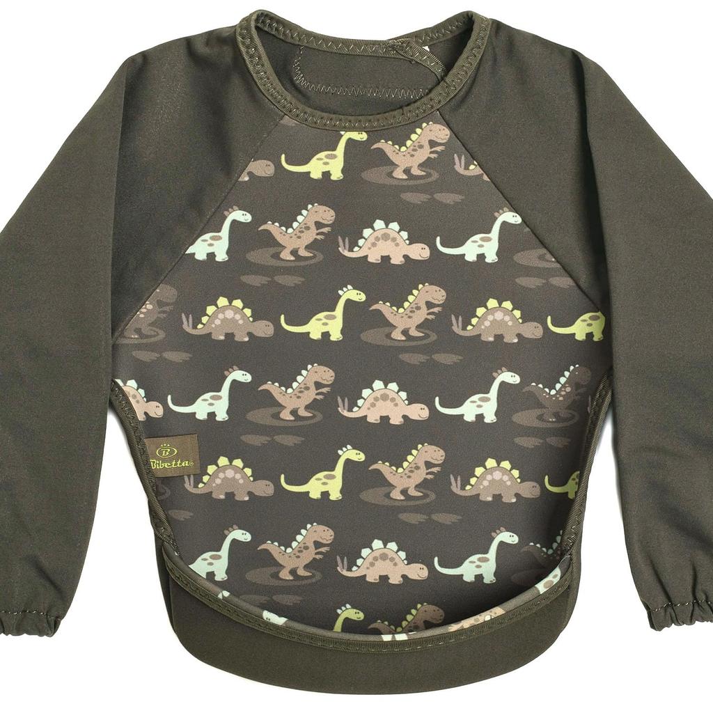 Bibetta Waterproof Apron with Ultra Raglan Dinosaur Roll-Up Sleeves, Bib, Sleeves,