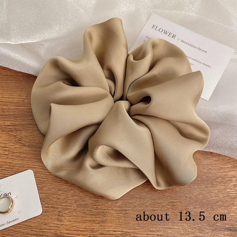 Elegant Solid Leopard Pattern Large Intestine Scrunchie For Women Girls Sweet Hair Band Hair Tie Hair Rope Hair Accessories