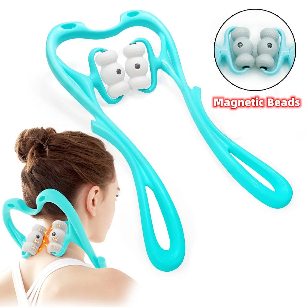 Deep Tissue Neck Massager 360 Roller For Neck Shoulder Waist Leg Foot Pain Relief Handheld Relaxer Tool