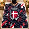 Flannel BlanketDenmark Football Warm Soft Throw Blanket for Indoor Sofa Bed Living Room Use