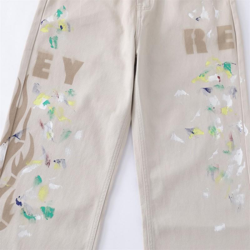Mens Streetwear Loose Straight Leg Pants Flame Print Casual Trousers