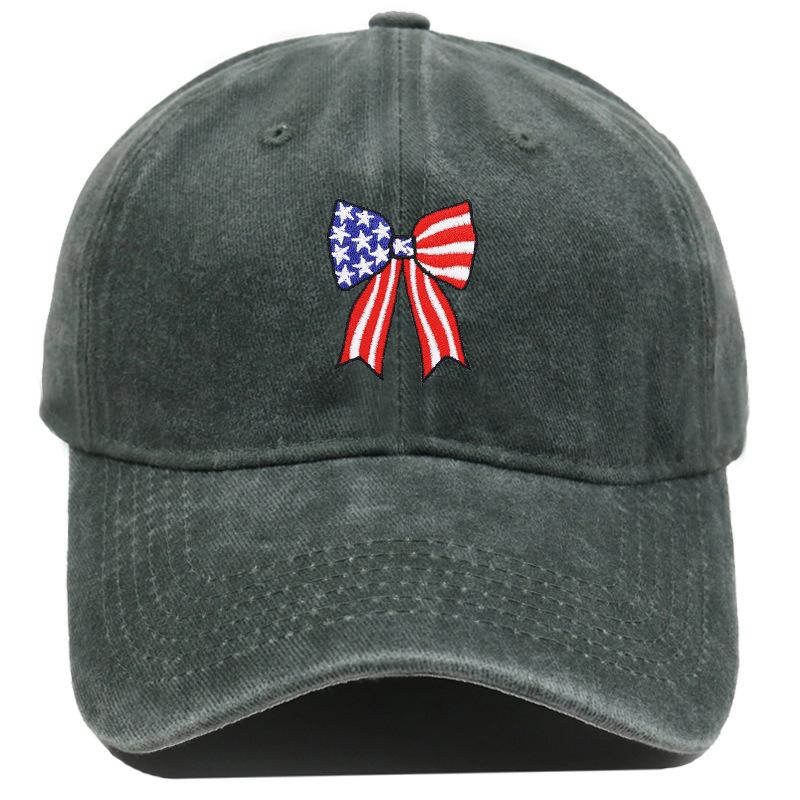 Independence Day Washed Cotton Cap High Quality USA Flag Pattern Embroidery Baseball Cap Men And Women Outdoor Sports Dad Hats