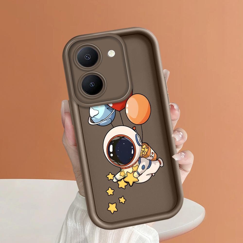 Soft Silicone Square Ladders Cartoon Pattern Full Cover Camera Protection Shockproof Case for iPhone Infinix Tecno Vivo