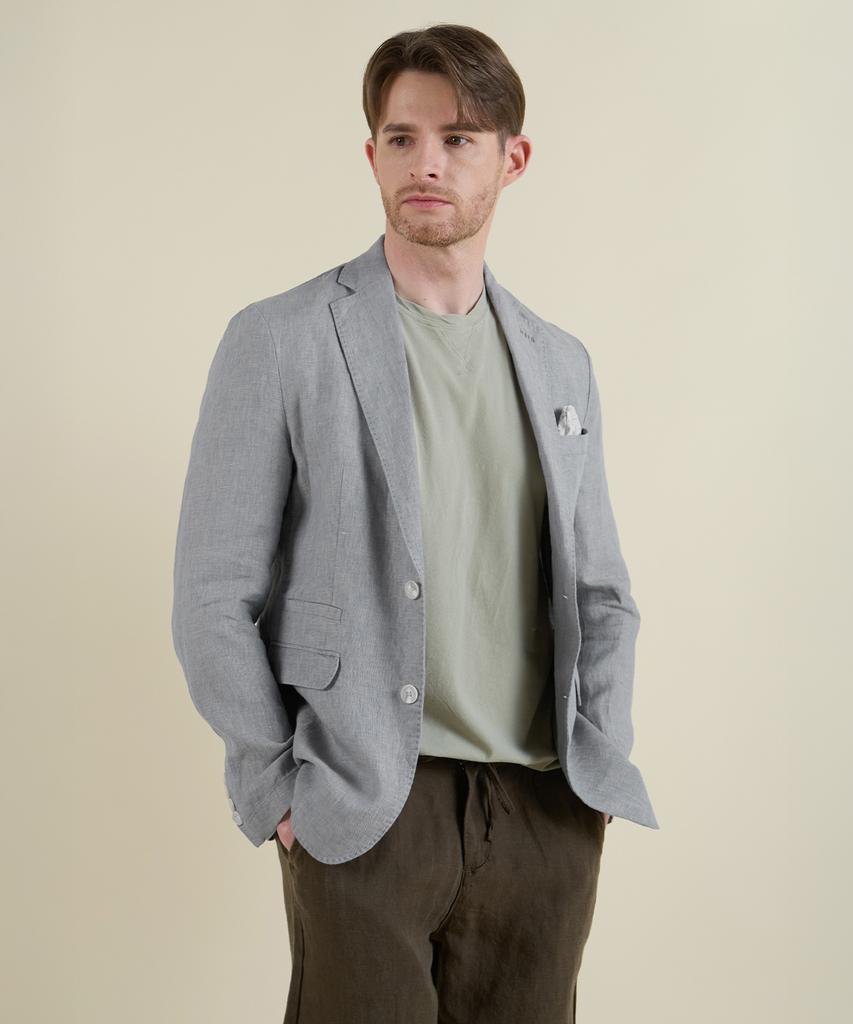 Panicale Sky Blue Washed Linen Jacket