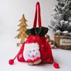 For Kids Santa Claus Stockings Xmas Drawstring Bags Candy Bags Christmas Gift Bag Wrapping Pouch