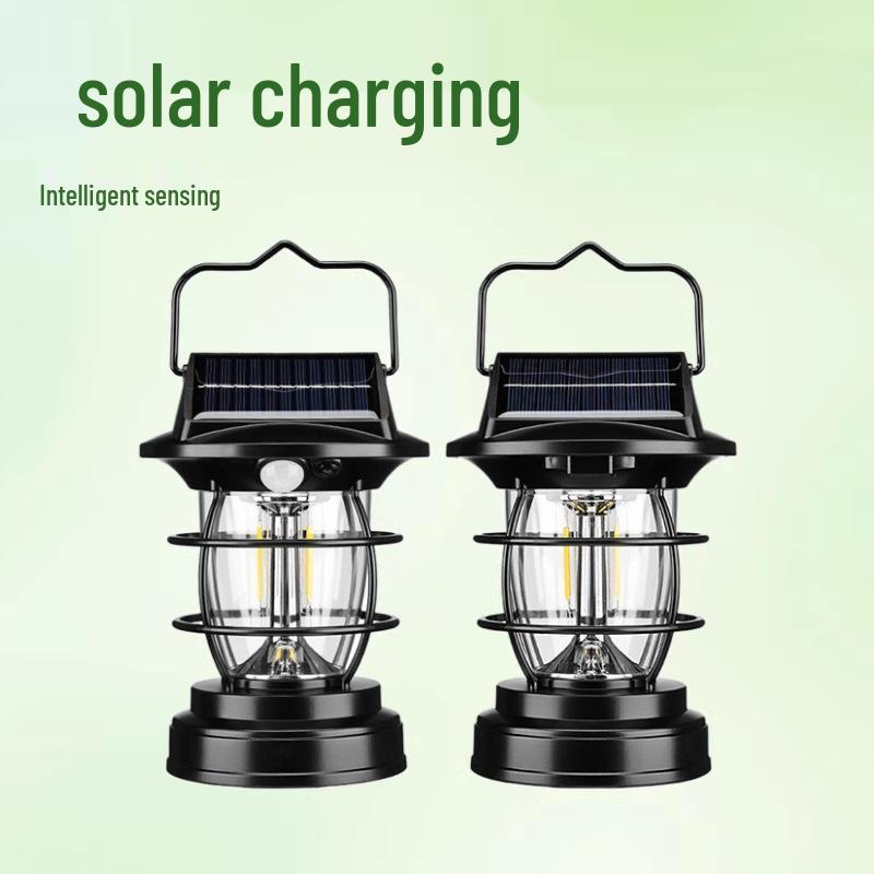 Smart Sensor Solar Camping Lantern & Multifunctional Handheld Spotlight
