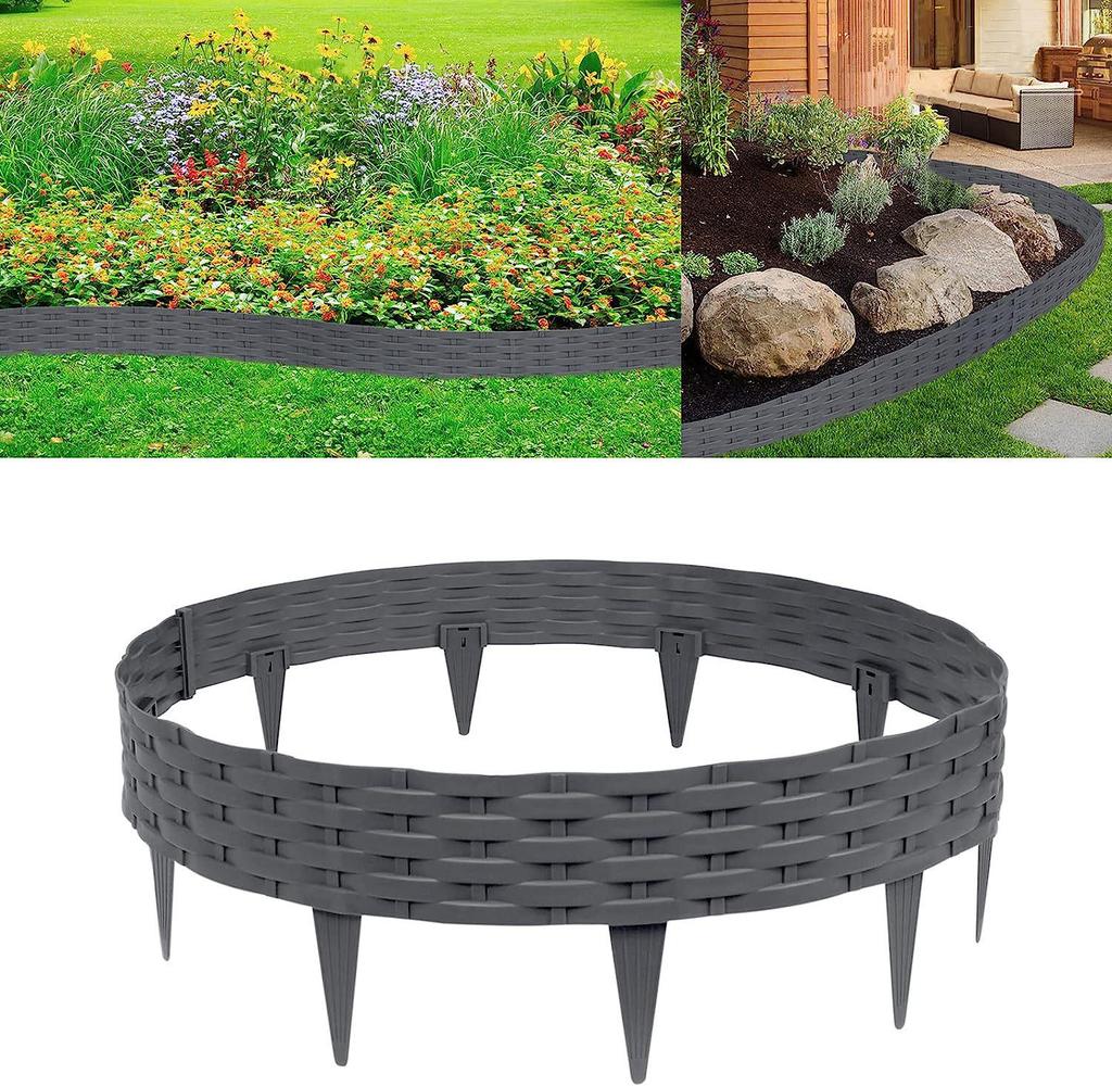 Rattan-Style Garden Edging Flower Bed Fence