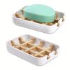 1Pcs Wooden Soap Dish Drain Soap Tray Sink Holder Soap Rack For Bathroom Multifunctional Storage Rack Household Bathroom Supply