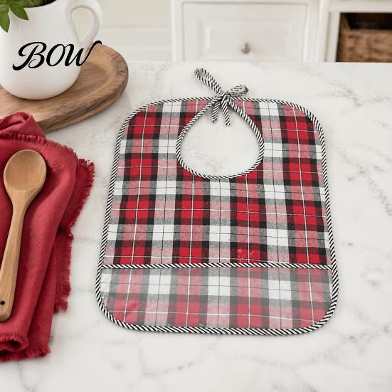 Adult Bibs for Seniors Double-sided Waterproof Bib, with Adjustable Neck Strap, Wide Clothing Protectors Eating Crumb Catcher Large Washable Protector