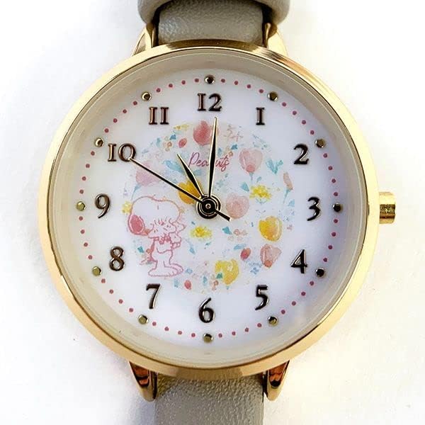 Dámský analogový kožený opasek s akvarelovou ilustrací Snoopy PNT033-1 [Fieldwork]