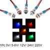 Red Yellow Blue Green White Signal Lamp 6mm LED Metal Indicator Light 3V 5V 6V 9V 12V 24V 220V