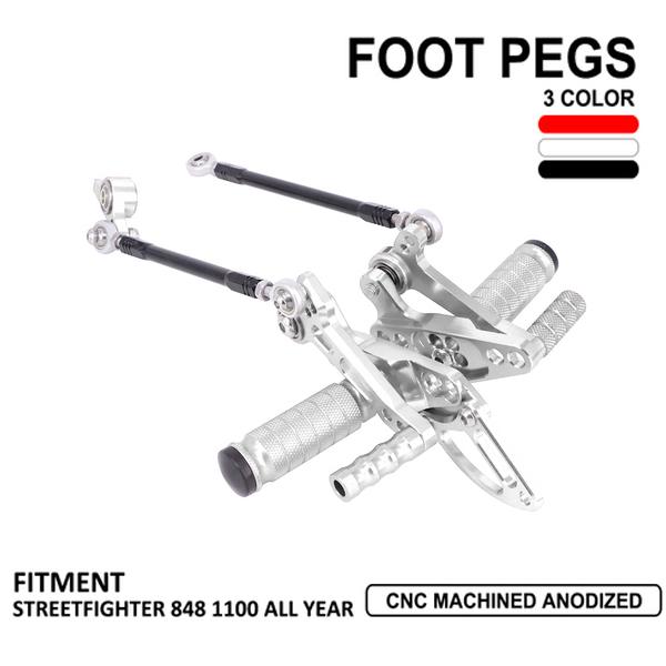 Buy CNC Adjustable Rearsets Footrest Footpegs for Ducati Streetfighter