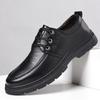 Men's British Casual Lace Up  Walking Shoes Men Business Casual Leather Shoes Men Fashion Breathable Comfortable Shoes