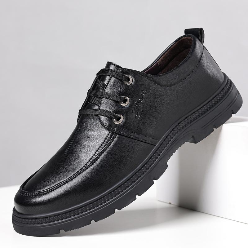 Men's British Casual Lace Up  Walking Shoes Men Business Casual Leather Shoes Men Fashion Breathable Comfortable Shoes