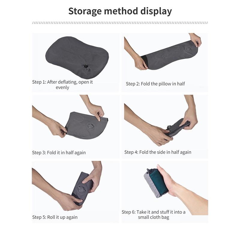 Travel Press Inflatable Lunch Rest Pillow Portable Outdoor Inflatable Pillow Foldable Multifunctional Pillow Headrest