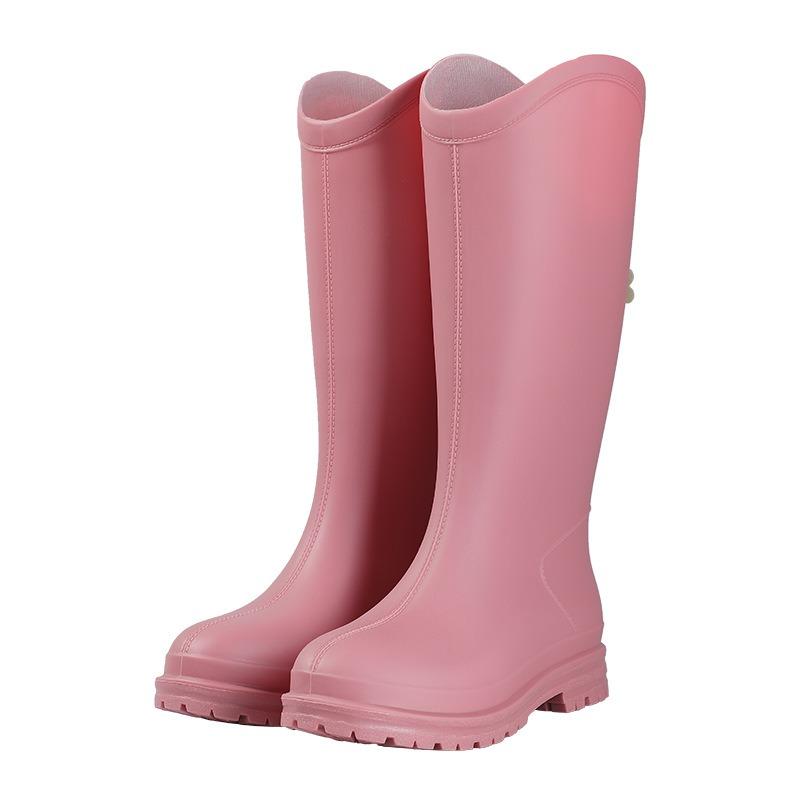 Jundeng fashion rain shoes four-leaf clover British tall women's rain boots outdoor non-slip women's water boots travel wading rubber shoes women