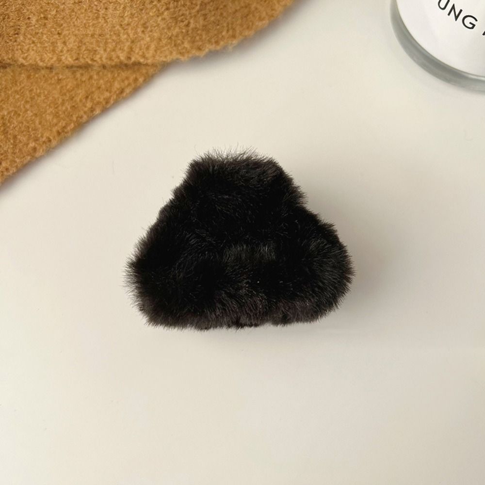 Lambhair Small Bear Ear Hair Claw Small Size Mini Cat Ear Hairgrip Plush Cat Ear Hair Clip  Daily